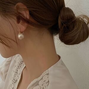 Gold and White Pearl Earrings